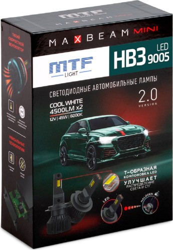 Лампа светодиодная MTF LIGHT серия MaxBeam Mini, HB3 (9005), 12V, 45W, 4500lm, 6000K, кулер MMB3K6 - изображение 3