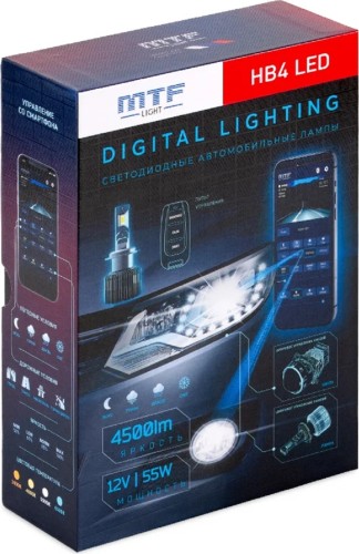 Лампа светодиодная MTF LIGHT НB4, 12V, 55W, 4500lm, 3000-7000K управление смартфон/аналоговое/ДУ SMB4K5