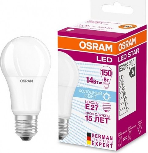 Лампа светодиодная Osram LED Star A 150 13вт 4000к e27 1521лм 4058075057043