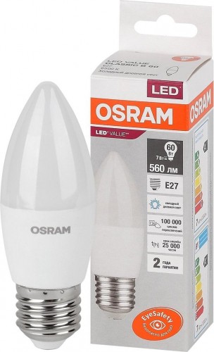 Лампа светодиодная Osram LED VALUE clb60 7sw/865 230v e27 10x1 4058075579507