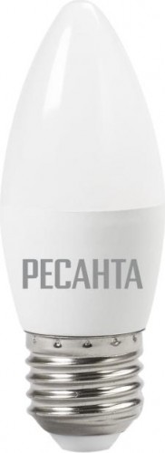 Лампа светодиодная Ресанта C37 6W 3000К E27 76/1/9