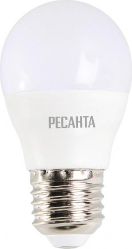 Лампа светодиодная Ресанта LL-R-G45-7W-230-4K-E27 (шар, 7вт, нейтр., е27) 76/1/73