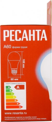 Лампа светодиодная Ресанта LL-R-A60-11W-230-6K-E27 (груша, 11вт, холод., е27) 76/1/74 - изображение 4