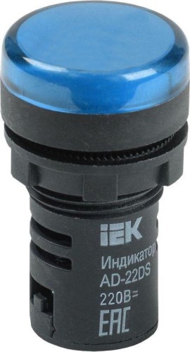 Лампа светосигнальная IEK AD22DS d=22мм 230В AC синяя BLS10-ADDS-230-K07