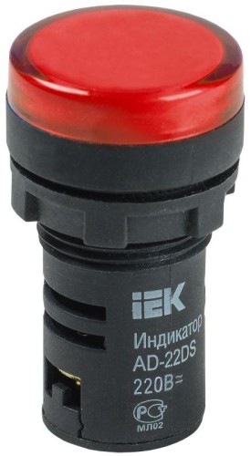 Лампа светосигнальная IEK AD22DS d=22мм 230В AC красная BLS10-ADDS-230-K04
