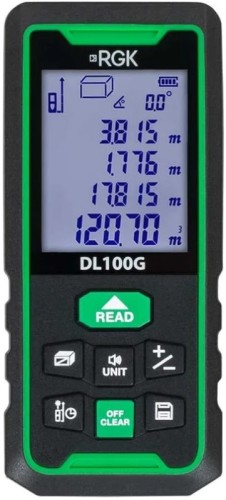 Лазерный дальномер RGK DL100G С ПОВЕРКОЙ зеленый луч с угломером  755740