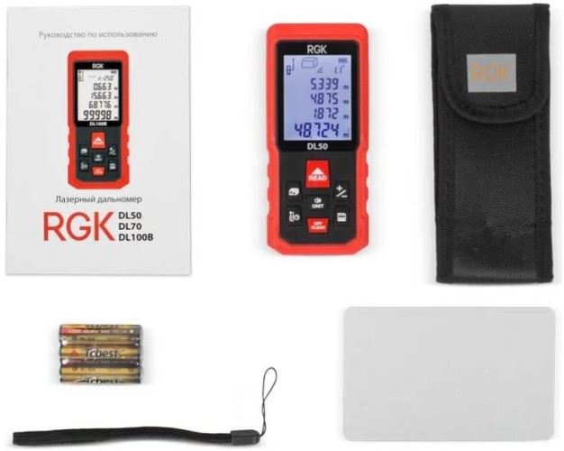 Лазерный дальномер RGK DL50 С ПОВЕРКОЙ с угломером  755696 - изображение 5