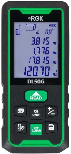 Лазерный дальномер RGK DL50G С ПОВЕРКОЙ зеленый луч с угломером  755726