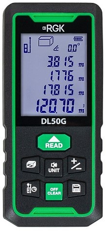 Лазерный дальномер RGK DL50G зеленый луч с угломером  778176
