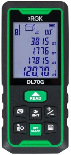 Лазерный дальномер RGK DL70G зеленый луч с угломером  778183