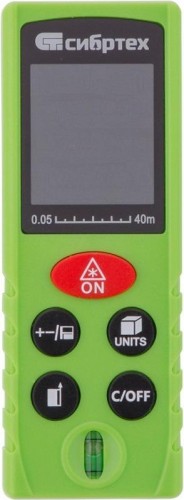 Лазерный дальномер СИБРТЕХ PM-40 40м с пузырьковым уровнем 38010