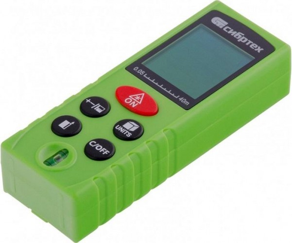 Лазерный дальномер СИБРТЕХ PM-40 40м с пузырьковым уровнем 38010 - изображение 2