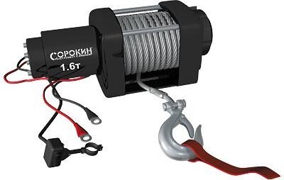 Лебедка автомобильная СОРОКИН 4.916 (1,6 т - 9,2 м) на ATV