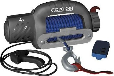 Лебедка автомобильная СОРОКИН 4.954 (4,0 т - 26 м), трос кевларовый
