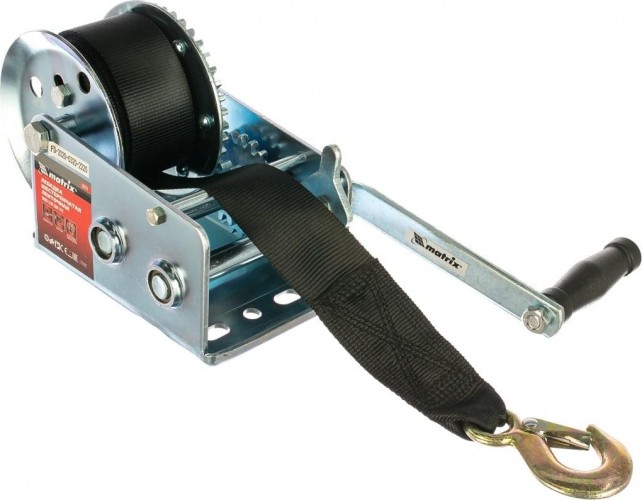 Лебедка барабанная MATRIX тяга-0,8 т шестеренчатая, , ленточная 522715 - изображение 3