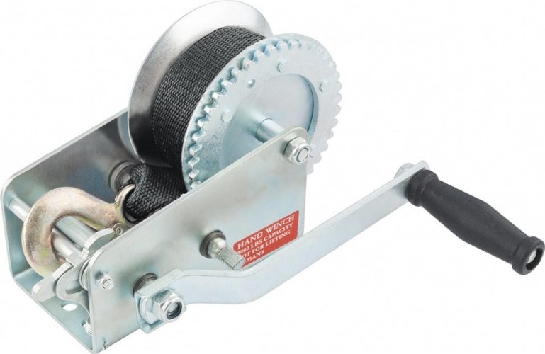 Лебедка барабанная MATRIX тяга-0,8 т шестеренчатая, , ленточная 522715