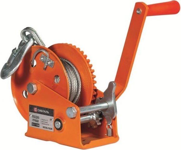Лебедка барабанная СИБТАЛЬ FD 1T 20м ручная, с тросом 070 0001 1020