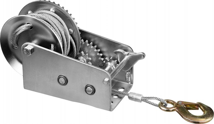 Лебедка барабанная ЗУБР Профессионал тяговая, тросовая, 0,9 т, 8 м 43113-0.9_z01 - изображение 2