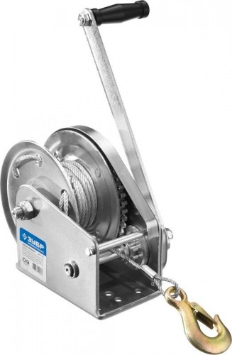 Лебедка ручная барабанная ЗУБР "ПРОФЕССИОНАЛ" подъемная, тросовая, 0.9 т, 8 м 43117-0.9 43117-0.9 - изображение 2