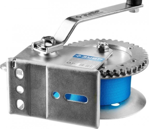 Лебедка ручная барабанная ЗУБР "ПРОФЕССИОНАЛ" тяговая, ленточная, 0.5 т, 8 м 43115-0.5 43115-0.5 - изображение 4