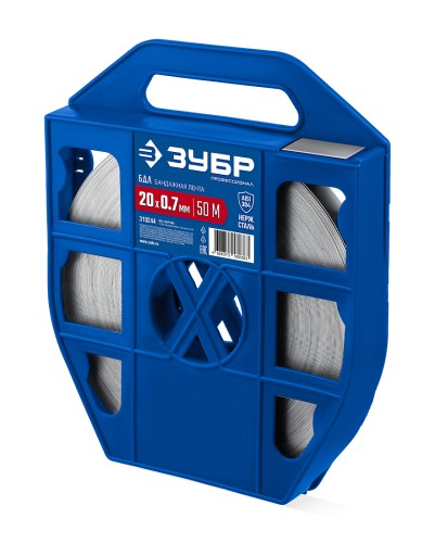 Лента бандажная ЗУБР 310244 БДЛ 20х0.7 мм, 50 м, нержавеющая, AISI 304