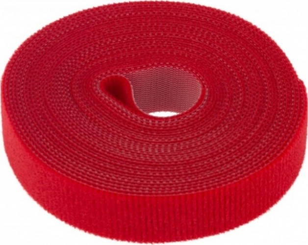 Лента-липучка REXANT 5 мх20 мм, красная многоразовая (1 шт.) 07-7524