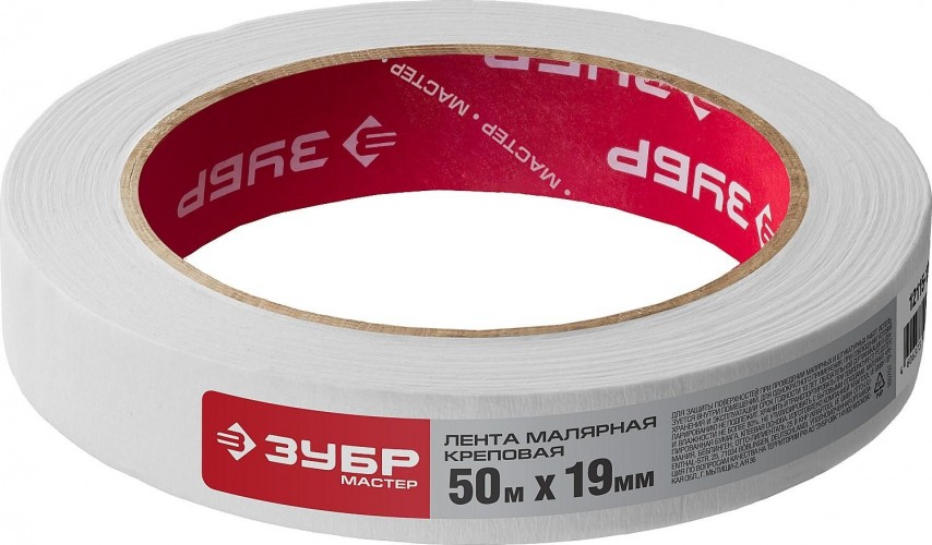 Лента малярная ЗУБР ЭКСПЕРТ креповая, 19ммх50м, 12115-19 - изображение 2