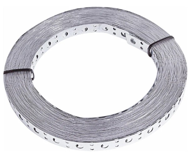 Лента монтажная REXANT 07-7112-4 ( уп. 5 штук ) оцинкованная, перфориров. прямая 12х0,55мм, 25м 07-7112-4