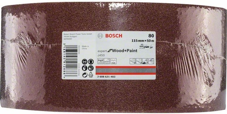 Лента-рулон BOSCH 115 мм G 80 J450 Expert for Wood and Paint 2608621483 - изображение 2