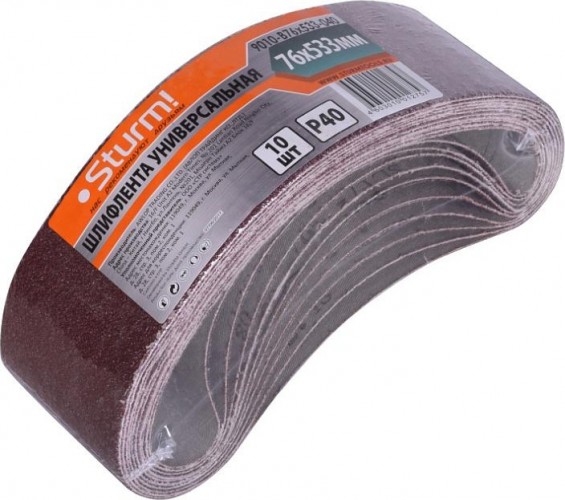 Лента шлифовальная Sturm 9010-B76x533-040 p40, 10 шт. - изображение 4