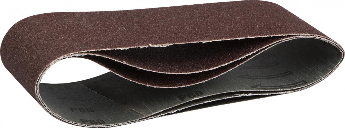 Лента шлифовальная ЗУБР МАСТЕР 75х457 мм, p80, для лшм, 3 шт. 35541-080