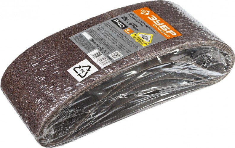 Лента шлифовальная ЗУБР СТАНДАРТ 100х610 мм, p40, для лшм, 5 шт. 35343-040 - изображение 2