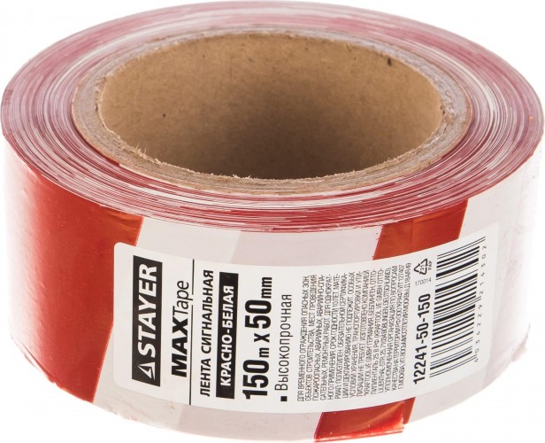 Лента сигнальная STAYER MASTER цвет красно-белый, 50ммх150м, 12241-50-150