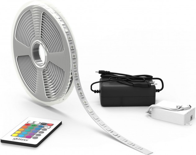 Лента светодиодная GAUSS BT072 basic в комплекте 12v 12w/m 780lm/m rgb ip65 led 5