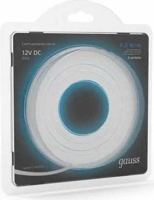 Лента светодиодная GAUSS LED 2835/60-smd 4.8w 12v dc синий (блистер 5м) 312000505