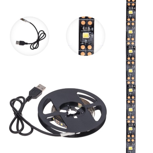 Лента светодиодная LAMPER  141-2001 5B, SMD2835, 4,8Bт/м, 60LED/м, 6500К, 8мм/2м, USB