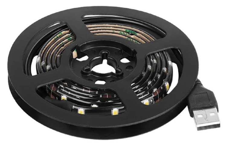 Лента светодиодная LAMPER  141-383 5B, SMD2835, 4,8Bт/м, 60 LED/м, синий, 8мм/1м USB