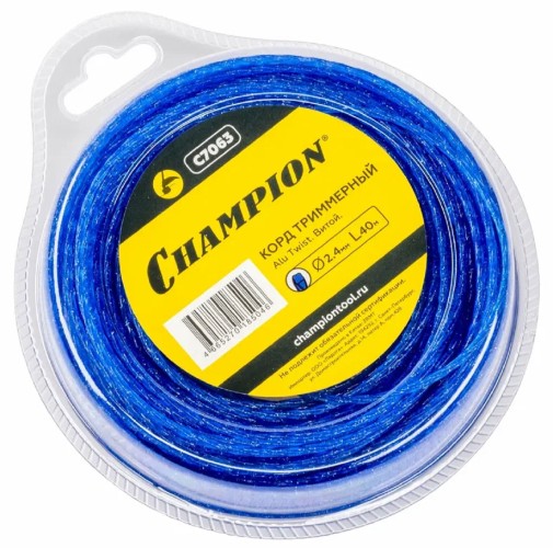 Леска триммерная CHAMPION C7063 alu twist 2.4мм*40м (витой)