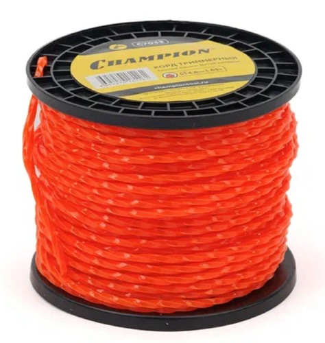 Леска триммерная CHAMPION C7033 twisted square 4.8мм*65м (витой квадрат)+нож