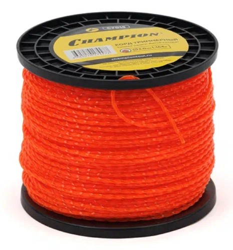 Леска триммерная CHAMPION C7015 twisted square 3.0мм*164м (витой квадрат)+нож