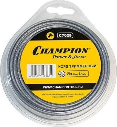 Леска триммерная CHAMPION Round Pro 3.0мм/ 12м (C7029) C7029