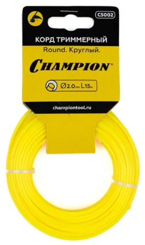 Леска триммерная CHAMPION Round 2.0мм/ 15м круг (C5002) C5002