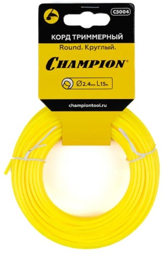 Леска триммерная CHAMPION Round 2.4мм/ 15м круг (C5004) C5004
