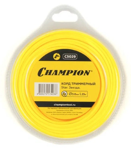 Леска триммерная CHAMPION Star 3.0мм/ 25м звезда (C5029) C5029