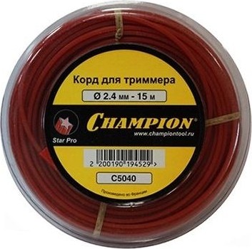 Леска триммерная CHAMPION Star Pro 2.4мм/ 15м звезда (C5040) C5040