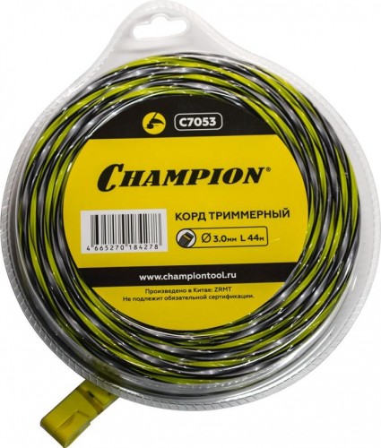 Леска триммерная CHAMPION Tornado 3.0мм/ 44м витой квадрат (C7053) C7053
