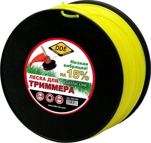 Леска триммерная DDE 2,4 мм/ 259 м, круг 644-788 644-788