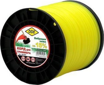 Леска триммерная DDE Classic line (2,4 ммх860 м; круг; желтая) 644-801