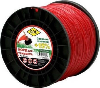 Леска триммерная DDE Speed line (2,7 ммх280 м; звезда; красная) 910-553