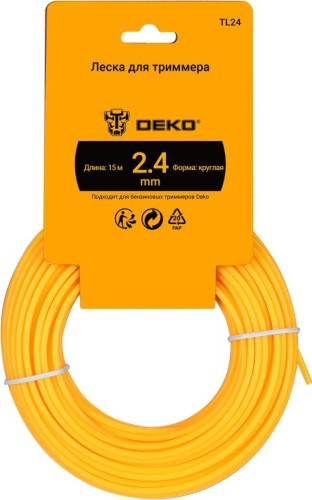 Леска триммерная DEKO TL24 круг 2.4мм 065-1058